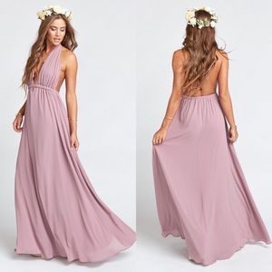 Show Me Your Mumu Luna Halter Dress Antique Rose